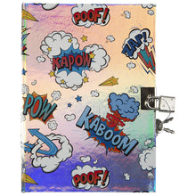 Load image into Gallery viewer, Kaboom Iridescent Paper Lockable Journal
