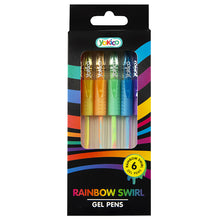 Load image into Gallery viewer, Rainbow Swirl Gel Pens (6 pack)