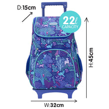 Load image into Gallery viewer, Purple Fantastical Forest Removable Trolley Backpack