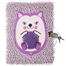 Load image into Gallery viewer, Lilac Hedgehog Fluffy Lockable Journal