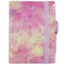 Load image into Gallery viewer, Silver Stars Tie Dye Gel Pen Pocket Journal