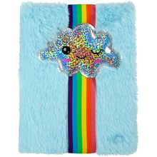 Load image into Gallery viewer, Rainbow Cloud Elasticated Fluffy Journal