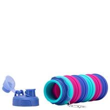 Load image into Gallery viewer, Pink & Purple Karoo Charm Silicone Bottle