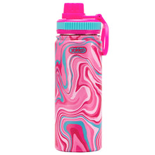 Load image into Gallery viewer, Pink Marley Swirl Dbl Wall Stainless Steel Bottle