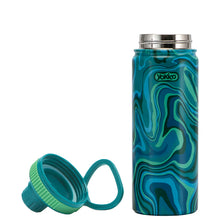 Load image into Gallery viewer, Green Marley Swirl Dbl Wall Stainless Steel Bottle