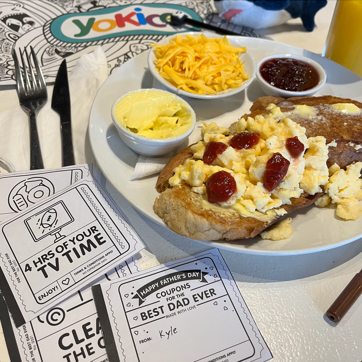 Happy Fathers Day - Spoil your Dad with love coupons and breakfast!