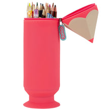 Load image into Gallery viewer, Pink Pencil Silicone Pencil Case