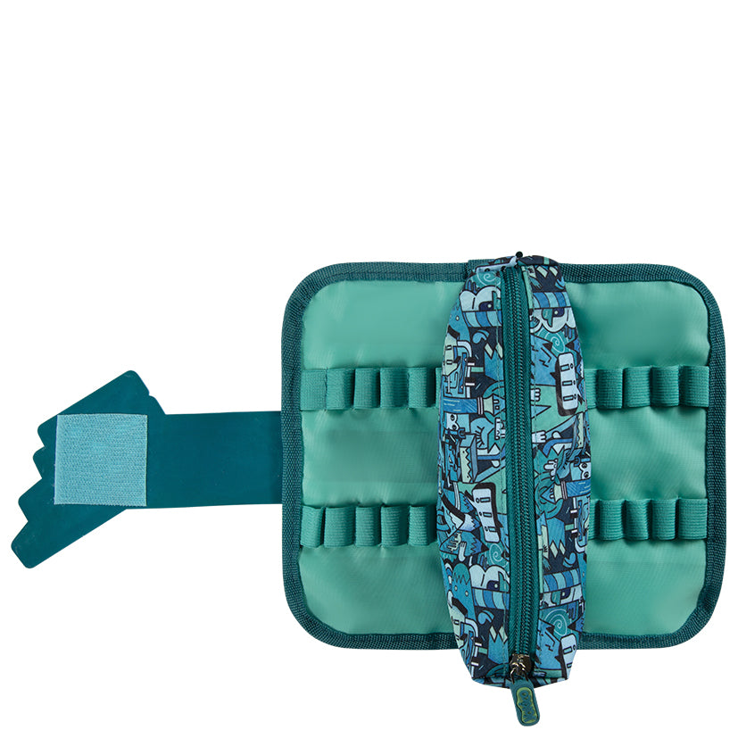 Green MashUp Fold over Pencil Case