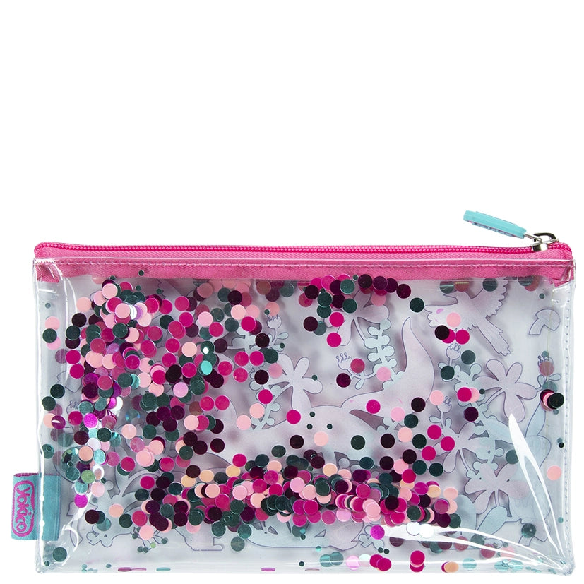 Pink Fantastical Forest Glitter Filled Pencil Case
