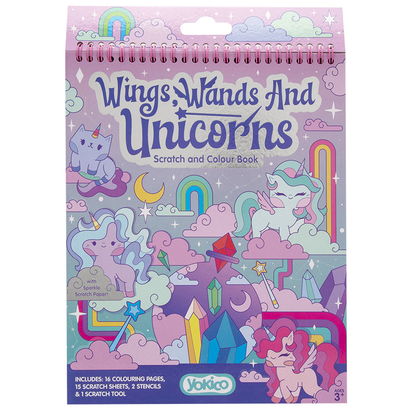 Wings, Wands & Unicorns Scratch & Colouring Set