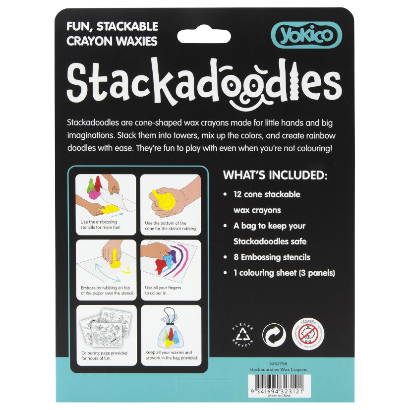 Stackadoodles Wax Crayons (12 Pack)