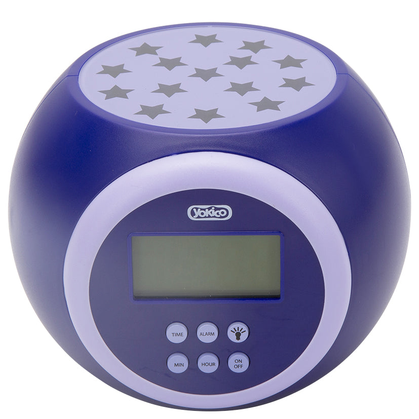 Purple Star Light Projection Alarm Clock