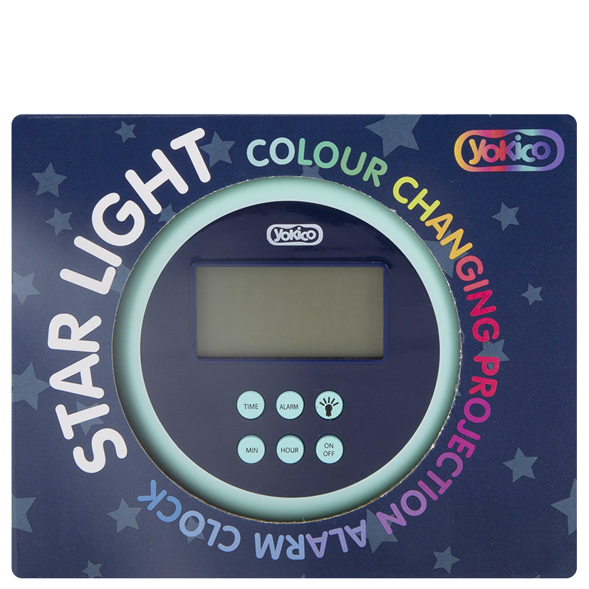 Blue Star Light Projection Alarm Clock