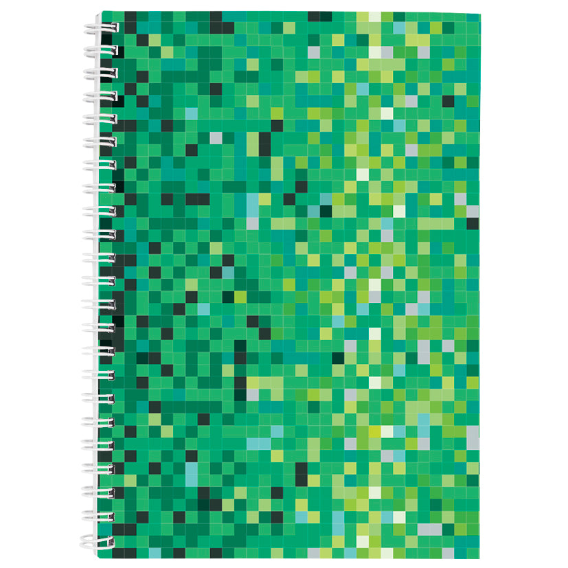 Green Pixel Build A4 Spiral Notebook