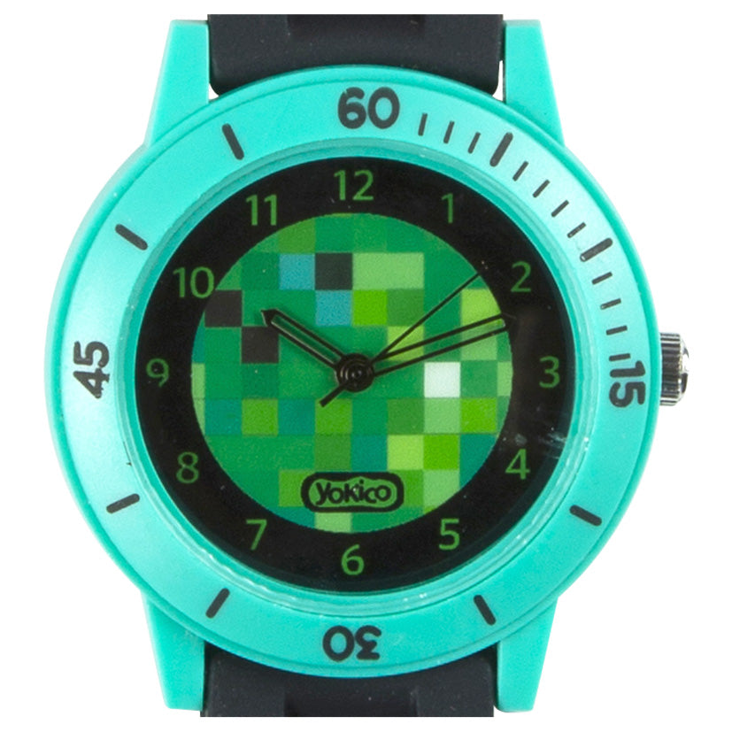 Black Pixel Build Silicone Analogue Watch