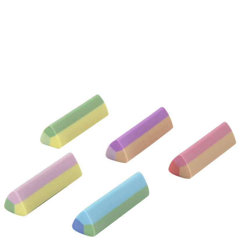 Tri Colour Pastel Triangular Eraser