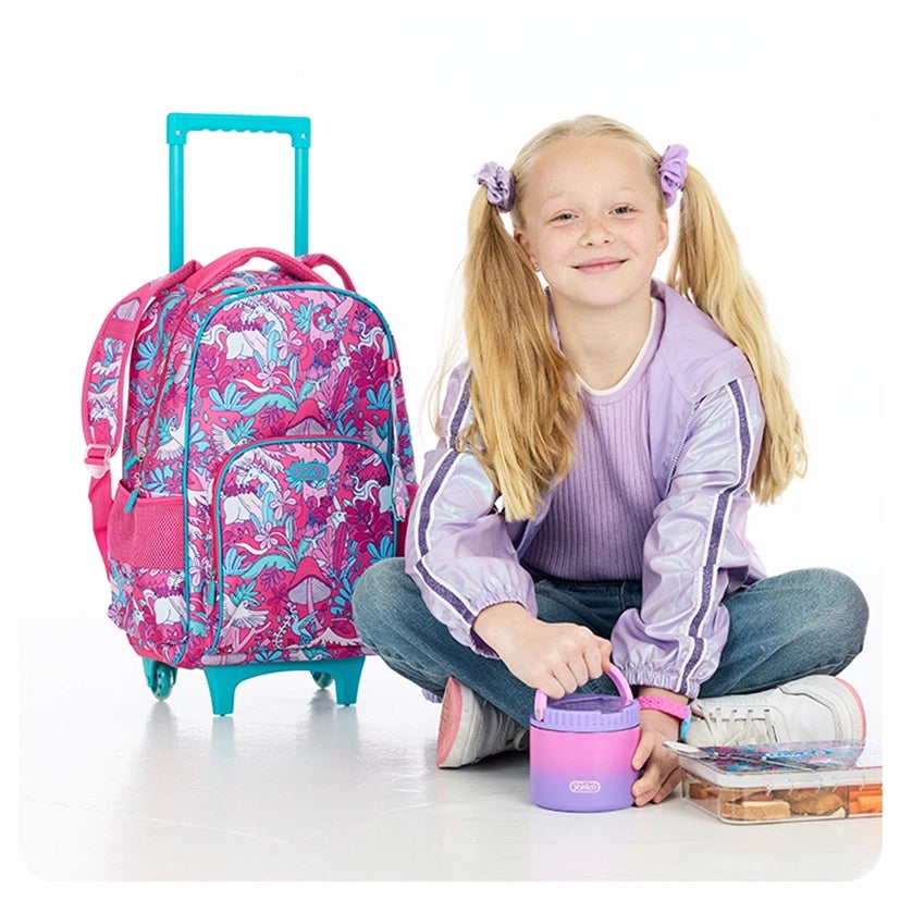 Pink Fantastical Forest Large Trolley Backpack