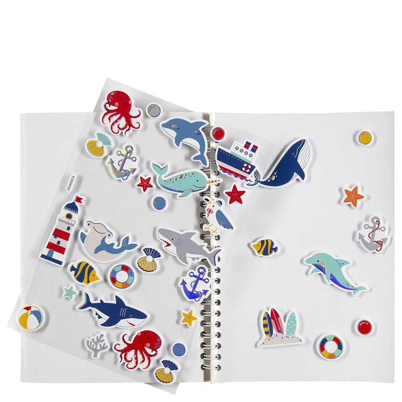 Assorted Puff Sticker sheet - Sea