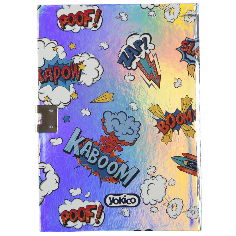 Kaboom Iridescent Paper Lockable Journal