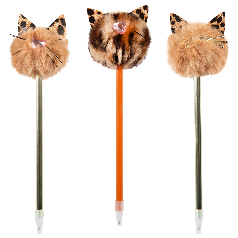 Fluffy Cat Pom Pom Pen