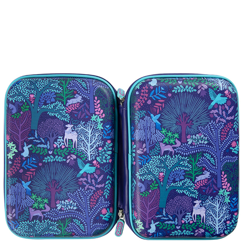 Purple Fantastical Forest Dbl Hardshell Pencil Case