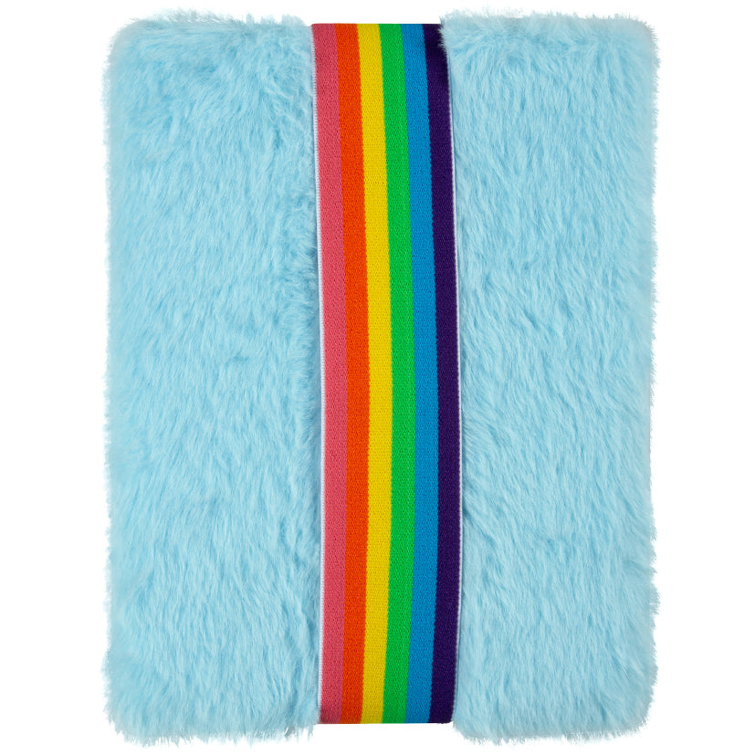 Rainbow Cloud Elasticated Fluffy Journal