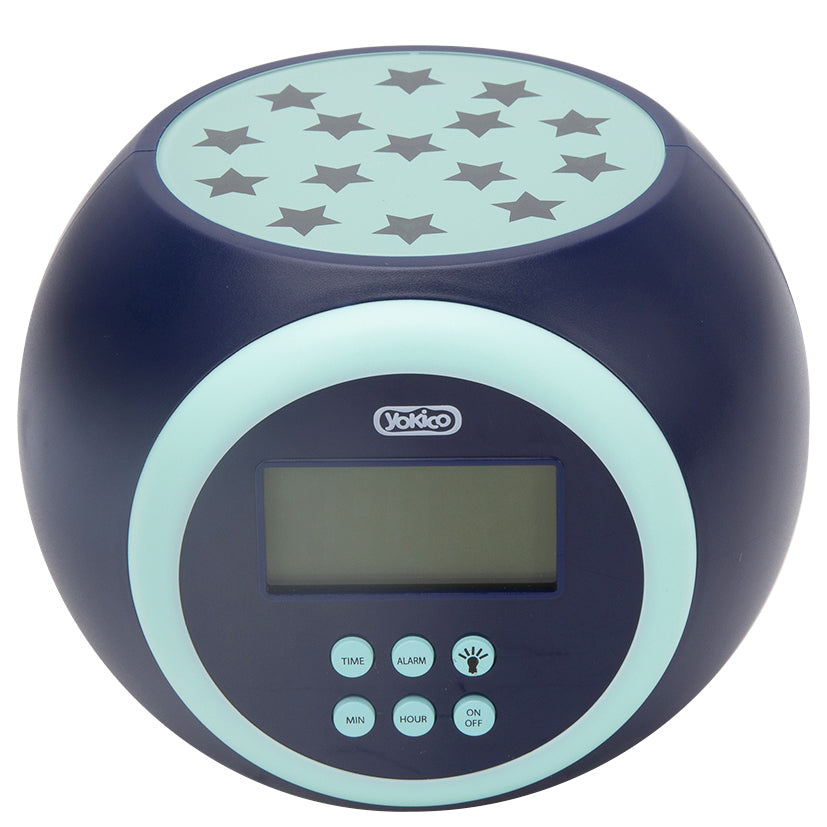Blue Star Light Projection Alarm Clock