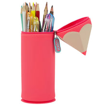 Load image into Gallery viewer, Pink Pencil Silicone Pencil Case