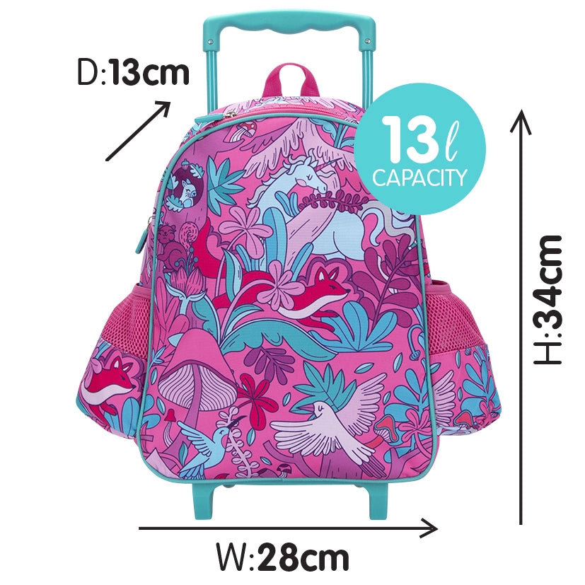 Pink Fantastical Forest Junior Trolley Backpack