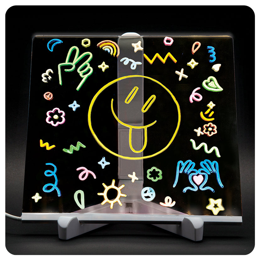 Neon Doodle Lit Message Board