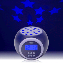 Load image into Gallery viewer, Purple Star Light Projection Alarm Clock
