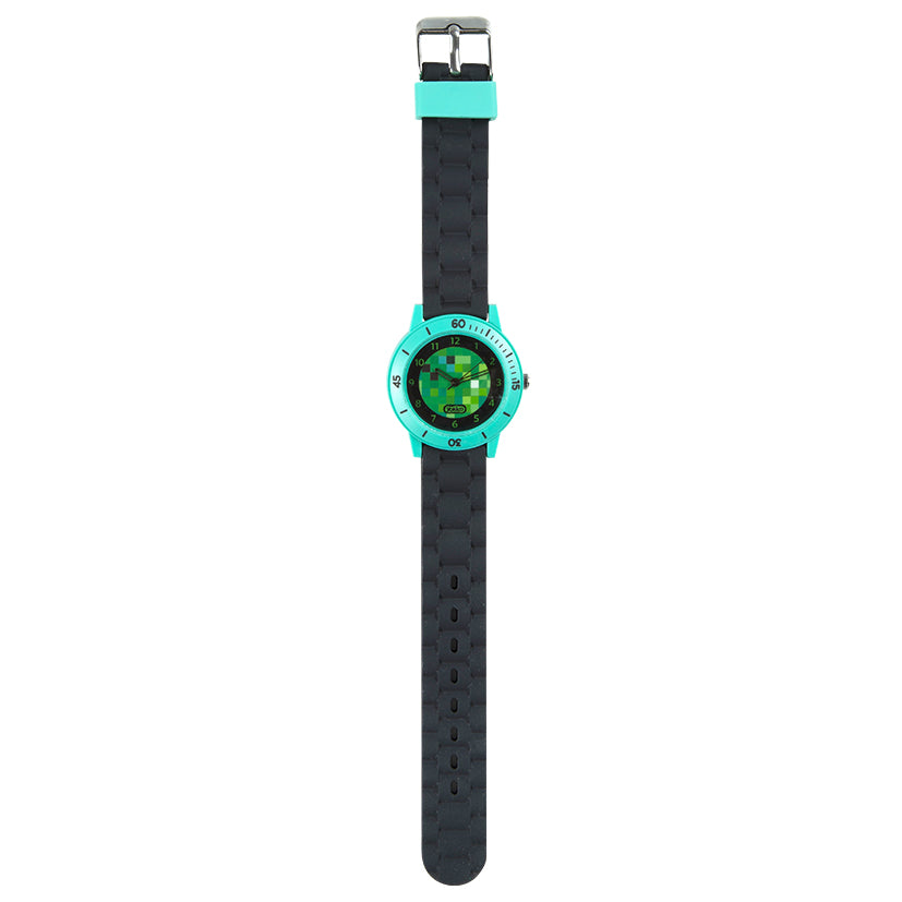 Black Pixel Build Silicone Analogue Watch