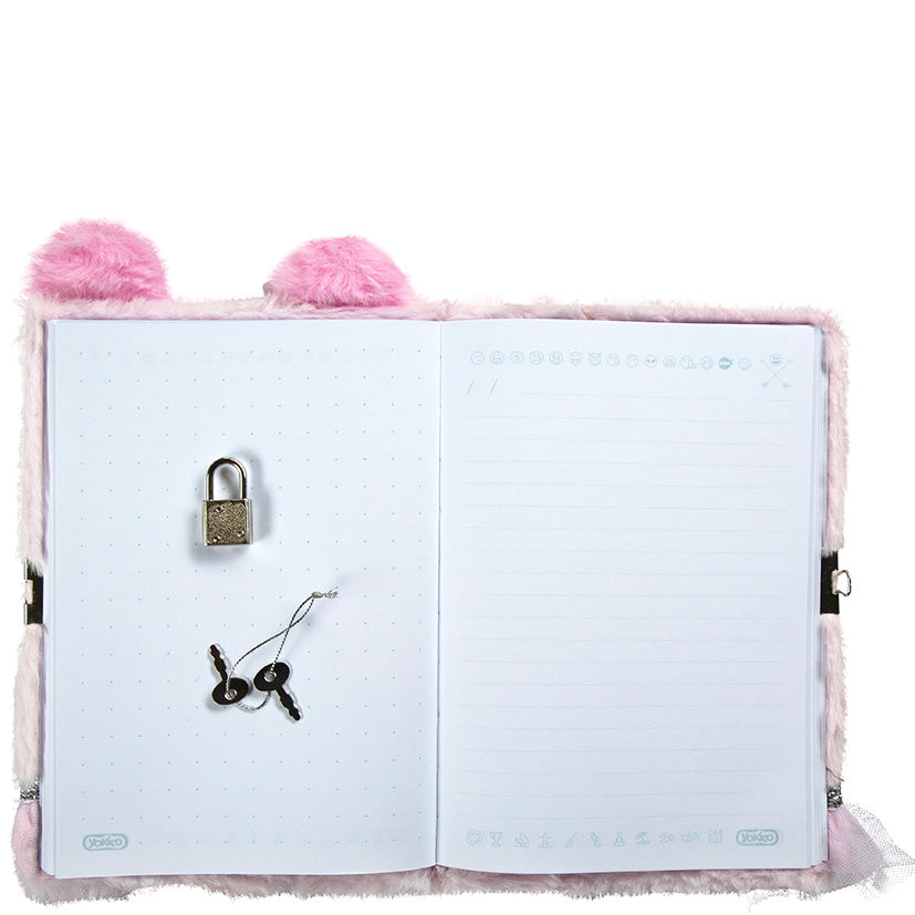 Ballet Bunny Fluffy Lockable Journal