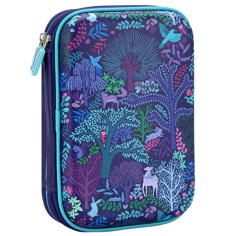 Purple Fantastical Forest Dbl Hardshell Pencil Case