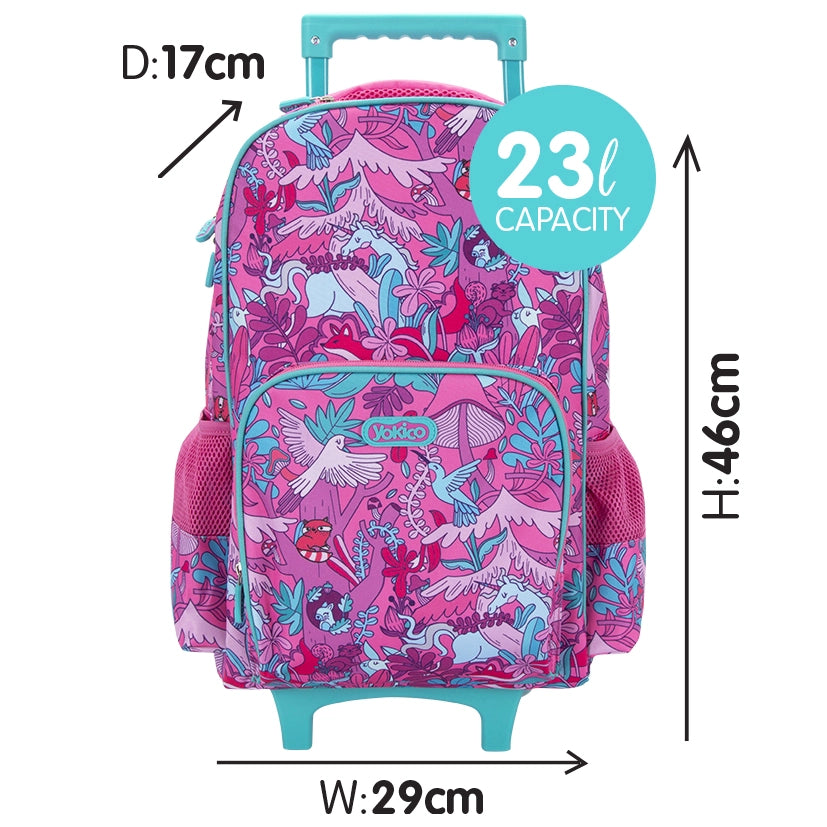 Pink Fantastical Forest Large Trolley Backpack