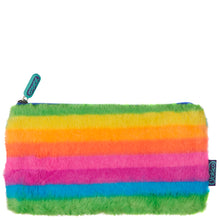 Load image into Gallery viewer, Rainbow Stripe Fluffy Pencil Case