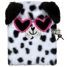 Load image into Gallery viewer, Dalmatian Fluffy Lockable Journal
