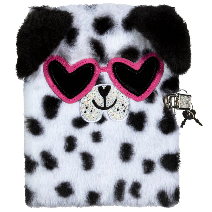 Dalmatian Fluffy Lockable Journal