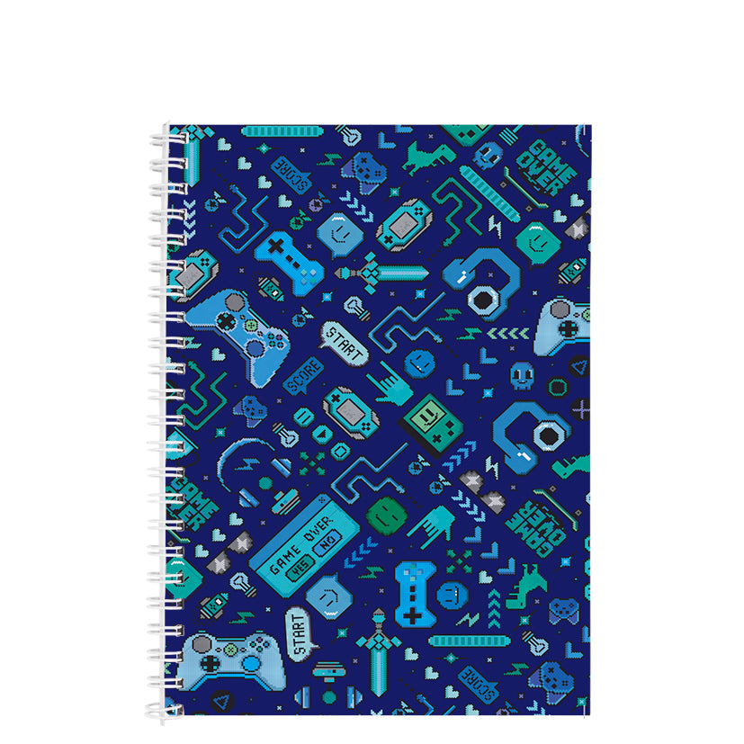 Blue Game Over A5 Spiral Notebook