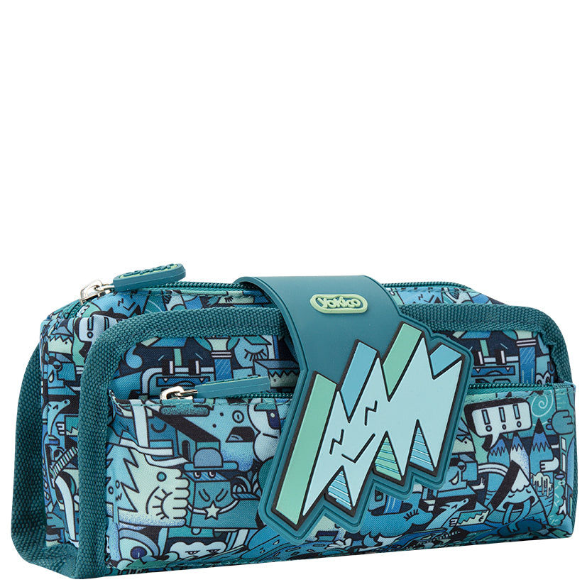 Green MashUp Fold over Pencil Case