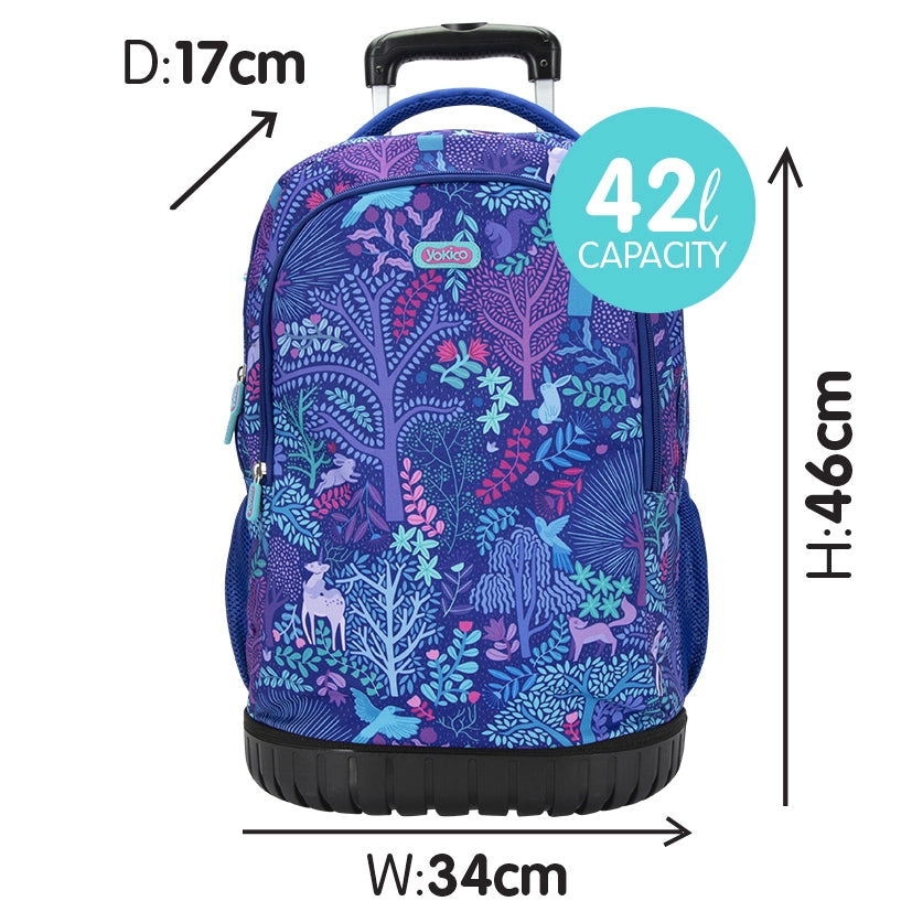 Purple Fantastical Forest Premium Trolley Backpack