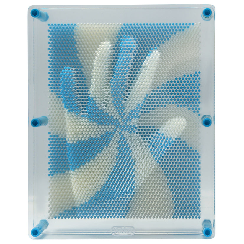 Blue & White Large Swirl Pin Art