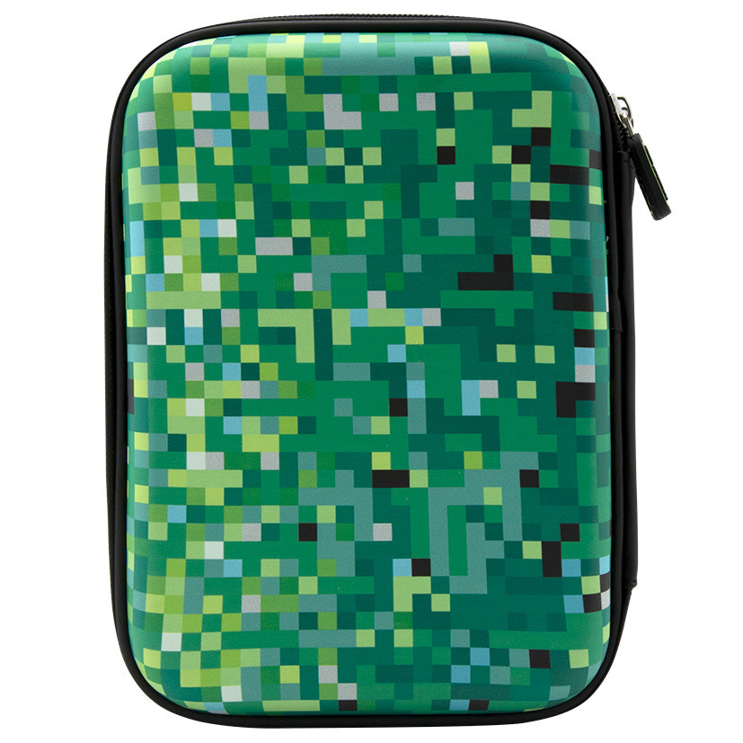 Green Pixel Build Dbl Hardshell Pencil Case