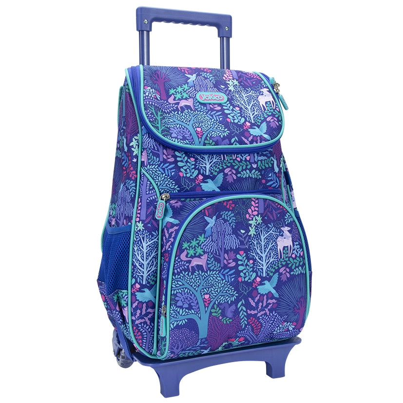 Purple Fantastical Forest Removable Trolley Backpack