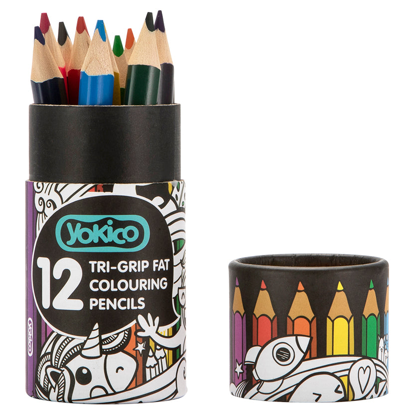 Tri-Grip Fat & Short Colouring Pencils (12pack)
