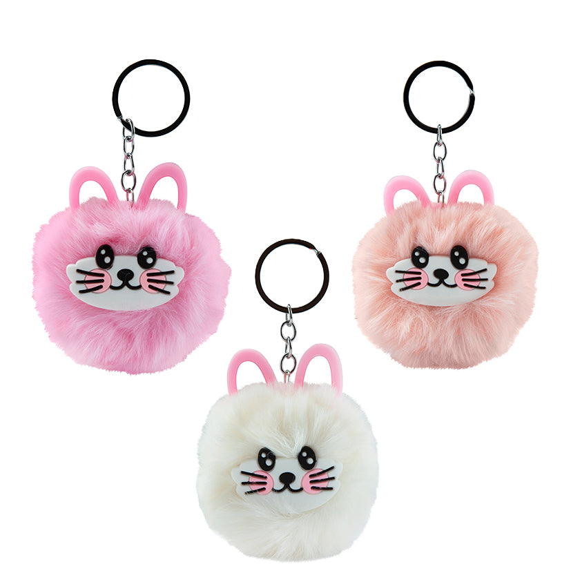 Fluffy Fox Pom Pom Keychain