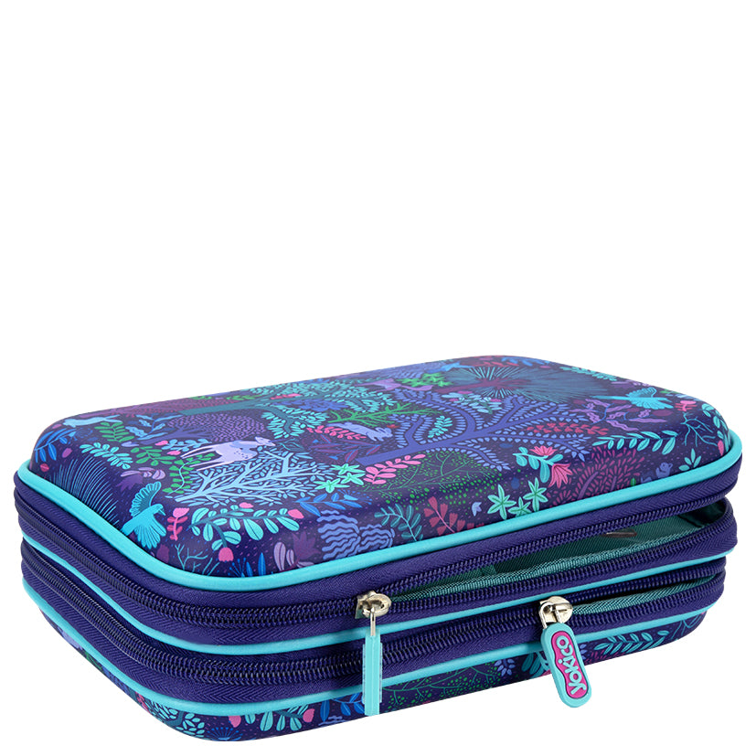 Purple Fantastical Forest Dbl Hardshell Pencil Case
