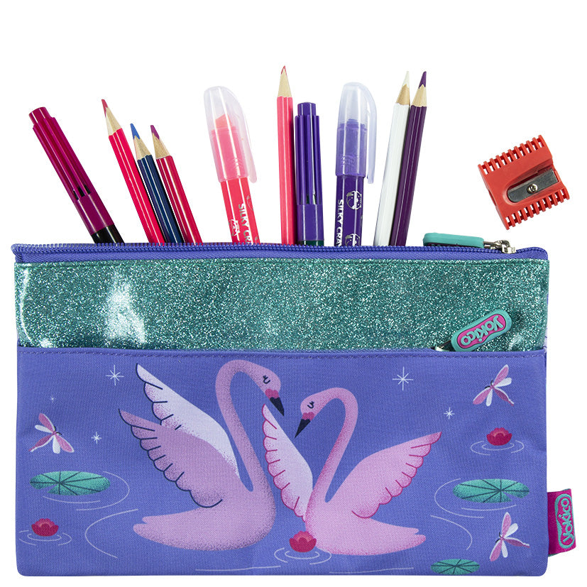 2 Zip Swans Pencil Case