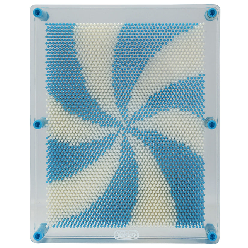 Blue & White Large Swirl Pin Art