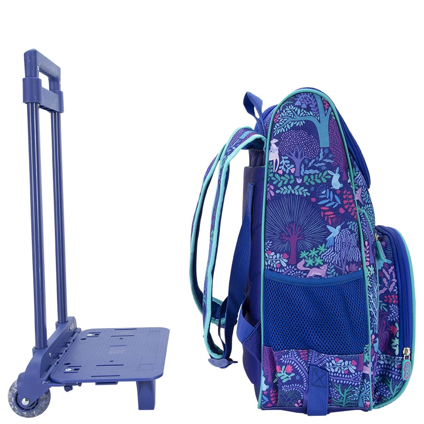 Purple Fantastical Forest Removable Trolley Backpack